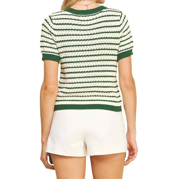 NEW PINCH garden party cardigan in evergreen - Picture 2 of 3